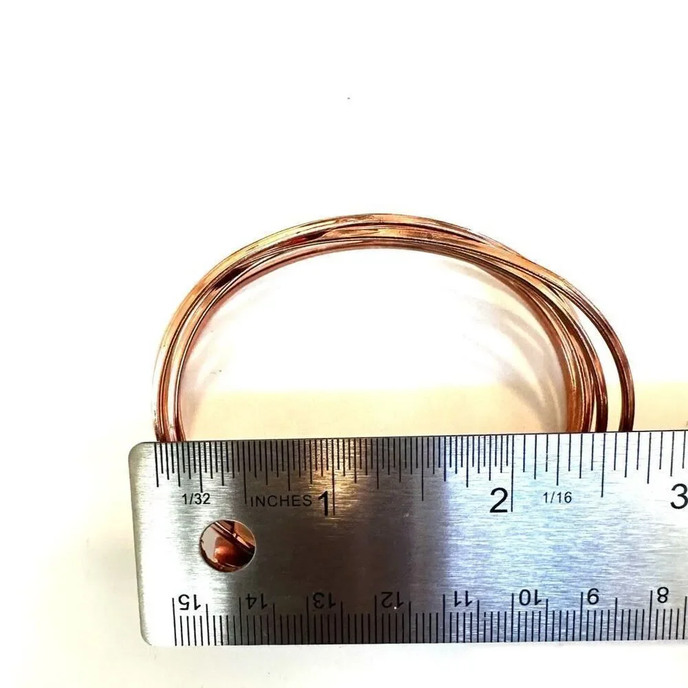 Rose gold tone twisted open cuff bracelet